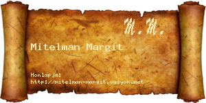 Mitelman Margit névjegykártya